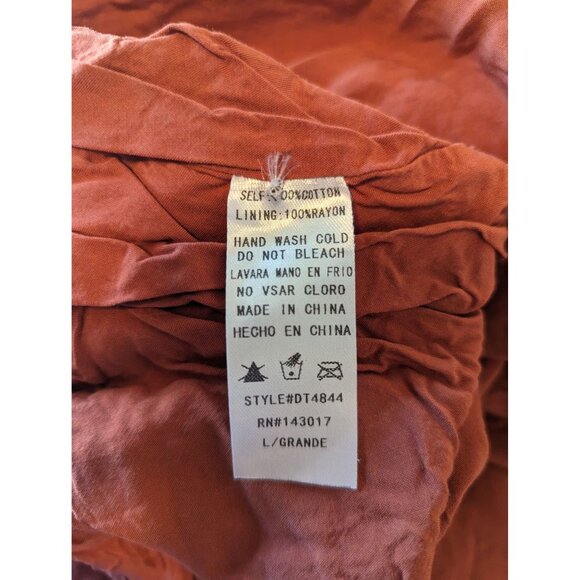 Rust Orange Eyelet Dress By Citrus & Lemon Large - Picture 4 of 4